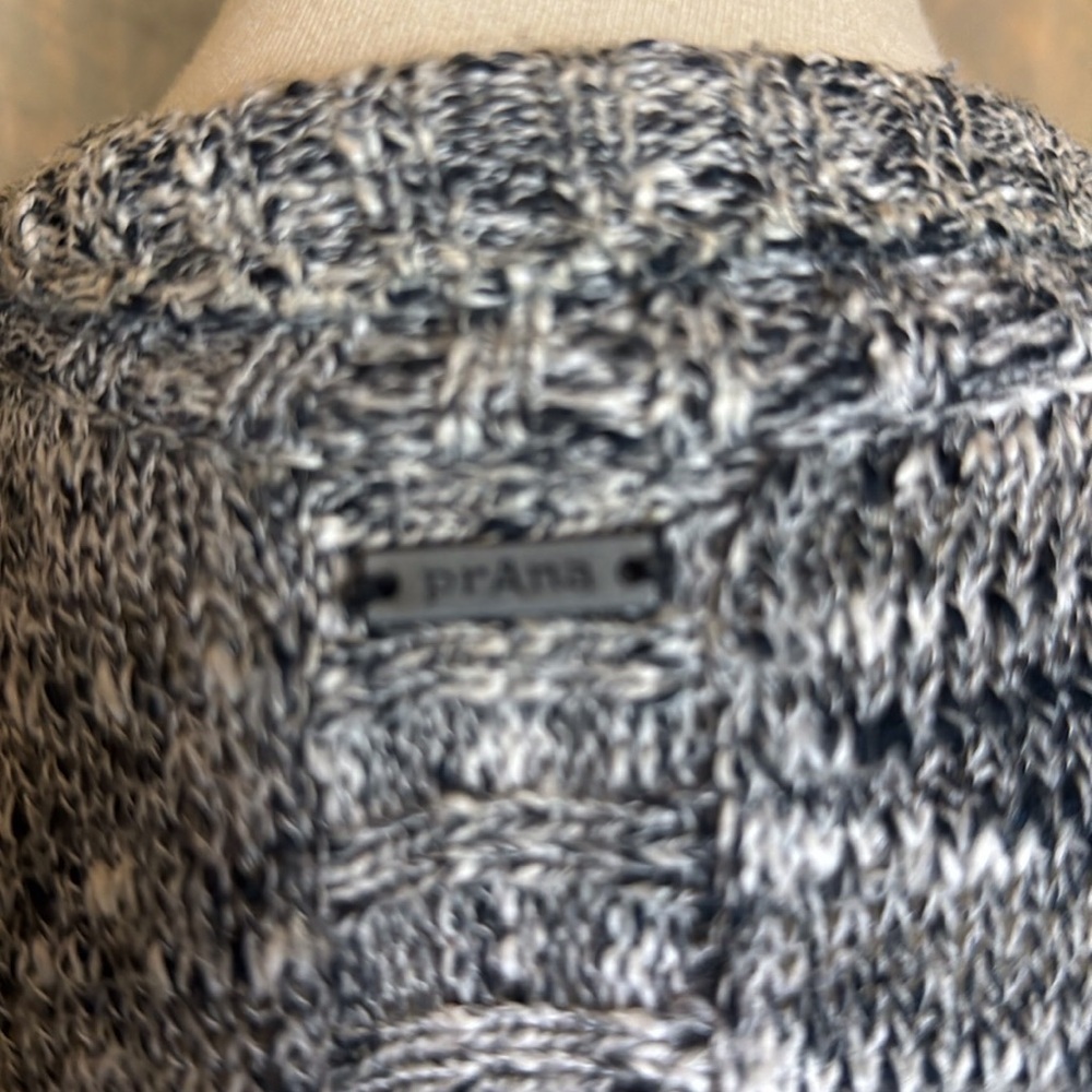 Prana Birdie marled black open front sweater Size Small - Picture 8 of 11